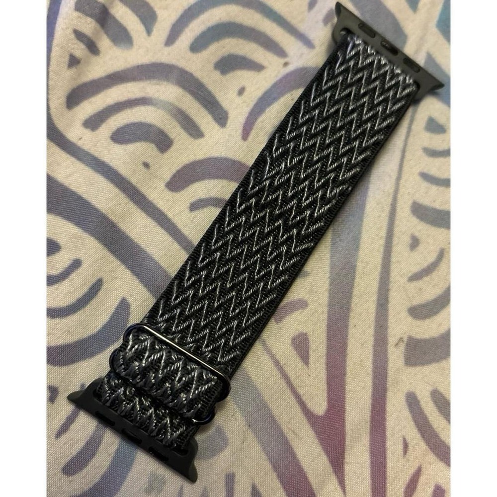 NEW Gray Adjustable Nylon Stretch Solo Band for Apple Watch 42mm/44mm/45mm